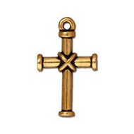 TierraCast Antique Gold Wrapped Cross Charm each(20140)