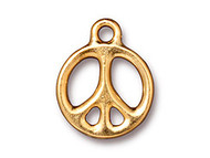 TierraCast Bright Gold Peace Sign Charm each(20180)