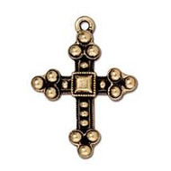 TierraCast Antique Gold Byzantine Cross Charm each(20169)