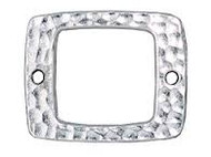 TierraCast Bright Rhodium Drilled Hammered Rectangle Link each