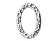 TierraCast Bright Rhodium Hammered Oval Ring Link each 