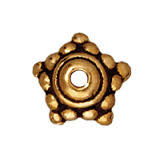 TierraCast Antique Gold Beaded Star Bead Cap each 
