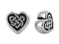TierraCast Antique Silver Celtic Heart Bead each 