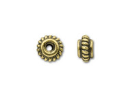 TierraCast Antique Gold 5mm Coiled Heishi Spacer Bead each(20380)