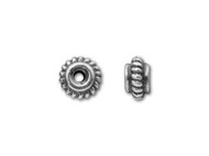 TierraCast Antique Silver 5mm Coiled Heishi Spacer Bead - Each(20379)