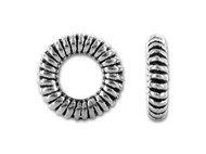 TierraCast Antique Silver Large Coiled Ring Bead each (20391)