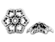 TierraCast Antique Silver Open Poppy Bead Cap each (20389)