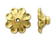 TierraCast Antique Gold Scalloped Bead Cap each (20386)