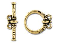TierraCast Antique Gold Heirloom 2 loop Toggle Clasp Set each (20523)