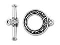 TierraCast Antique Silver Tapered Bali Toggle Clasp Set each(20526)
