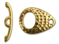 TierraCast Bright Gold Hammered Ellipse Toggle Clasp Set each(20534)