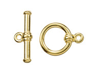 TierraCast Bright Gold Bar And Ring Toggle Clasp Set each