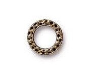 TierraCast Antique Brass Small Hammered Ring Link each(35272)