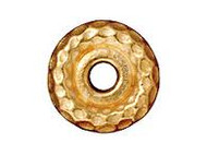 TierraCast 10mm Bright Gold Hammertone Large Hole Spacer Bead each(35449)