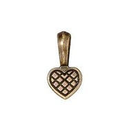 TierraCast Antique Brass Heart Drop Glue Pad Bail each(35463)