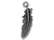 TierraCast Antique Silver Small Feather Charm each(35207)