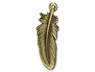 TierraCast Antique Gold Large Feather Large Charm each(35205)