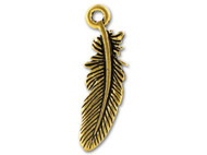 TierraCast Antique Gold Small Feather Charm each(35209)
