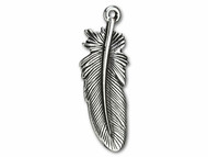 TierraCast Antique Silver Large Feather Charm each(35203)