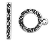 TierraCast 5/8" Antique Silver Spiral Toggle Clasp Set each
