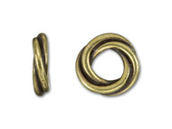 TierraCast 10mm Antique Brass Twisted Spacer Bead each(35677)