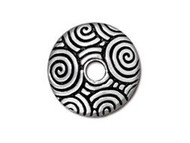 TierraCast 14mm Antique Silver Spiral Dance Beadcap each *DISCONTINUED*(35627)