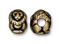 TierraCast Antique Brass Lion Large Hole Bead each(35661)