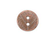 TierraCast Antique Copper Round Leaf Button each