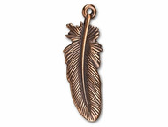 TierraCast Antique Copper Large Feather Charm each(47678)