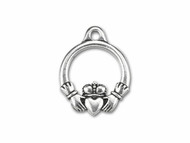 TierraCast Antique Silver Small Claddagh Ring Charm each(57896)