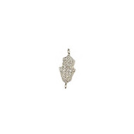 Connector Hamsa 18mm with CZ Silver Plated Copper - each