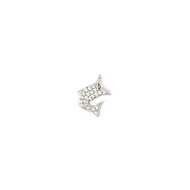 Charm Dolphin 10mm with CZ Silver Plated Copper - each(58769)