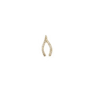 Charm Wishbone 12x8mm with CZ Gold Plated Copper - each(58754)