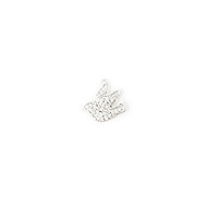 Charm Dove12mm with CZ Silver Plated Copper - each