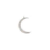 Charm Moon Charm 20mm with CZ Silver Plated Copper - each(58821)