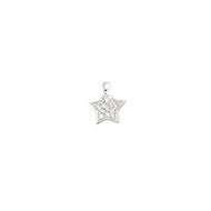 Charm Star 9mm with CZ Silver Plated Copper - each