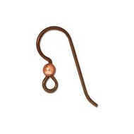 TierraCast Niobium Shepherd Hook Ear Wire With 2mm Copper Bead  100 pieces(24979)
