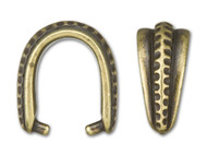 TierraCast Antique Brass Raised Hammertone Pinch Bail each (39236)