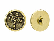 TierraCast Antique Gold Dragonfly Button each