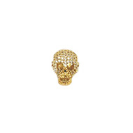 CZ Bead Laughing Skull 18mm with  Gold Plated Copper - each