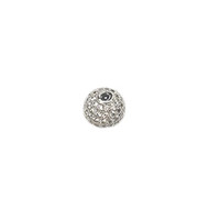 Round Bead Silver-Plated Copper with Cubic Zirconias 14mm
