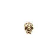 Bead Skull 12mm Wide Eyed with CZ Gold Plated Copper - each(58845)