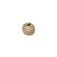 Round Bead Gold-Plated Copper with Cubic Zirconias 14mm