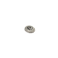 Bead Rondelle 5x10mm with CZ Silver Plated Copper - each