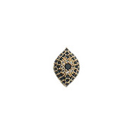CZ Bead Evil Eye 20mm with Black Gold Plated Copper - each