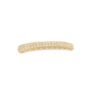 Bar Connector Gold-Plated Copper with Cubic Zirconias 48x4.5mm