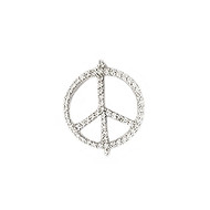 Peace Connector Silver-Plated Copper with Cubic Zirconias 22mm