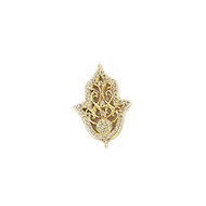 Connector Hamsa 20mm with CZ Gold Plated Copper - each