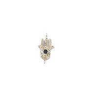 Connector Hamsa 15mm with Champagne CZ Silver Plated Copper - each(58814)