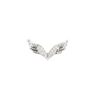 Angel Wing Rhodium Plated Copper Connector with Cubic Zirconias 25mm